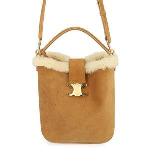 Celine Louise Medium Suede Shearling Handbag 116613GFT CELINE 2-way